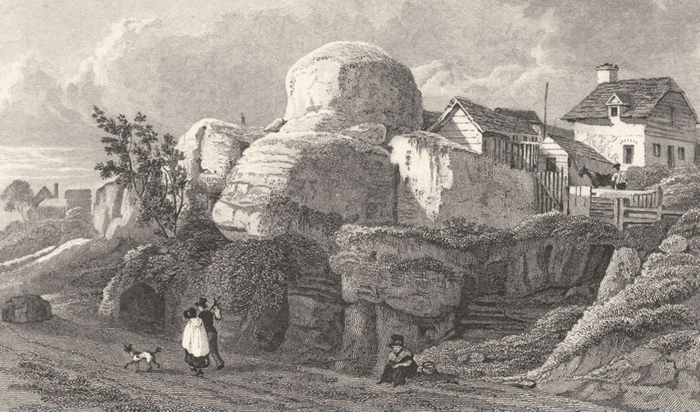 KENT. Rocks at Tunbridge Wells. Allen 1833 old antique vintage print picture
